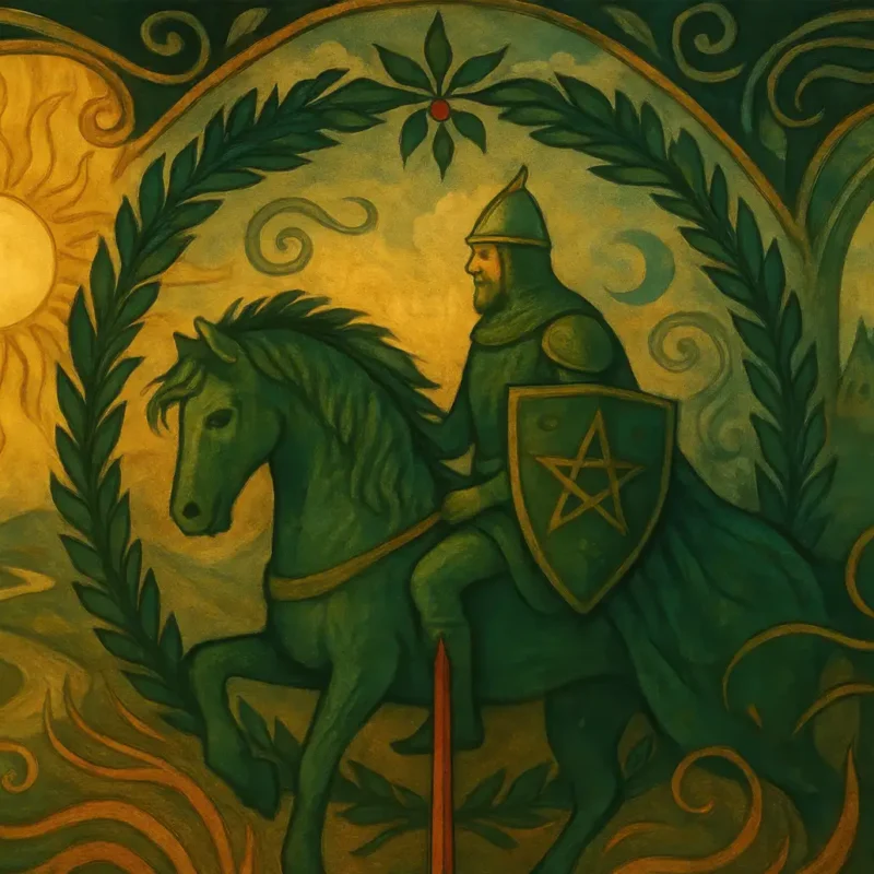 The Green Knight in Arthurian legend and medieval romance.